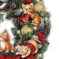 thumbnail image 4 of The Bradford Exchange Merry Mischief Makers Illuminated Always in Bloom Wreath with Kittens 22 Inches, 4 of 5