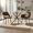 Suede Brown, variant on Homy Casa 3 Piece Bistro Dining Set, Round Table with 2 Beige Upholstered Armchairs, Natural Wood