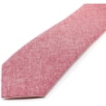 thumbnail image 3 of Men's Chambray Cotton Skinny Necktie Tie - 2 1/2" Width Textured Distressed Style, 3 of 5