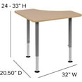 thumbnail image 4 of Pemberly Row Triangonal Collaborative Adjustable Student Desk in Natural, 4 of 11