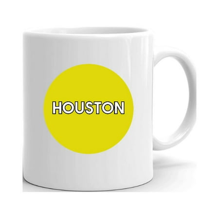 

Yellow Dot Houston Ceramic Dishwasher And Microwave Safe Mug By Undefined Gifts