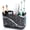 Black Marble Color, variant on Drainage Toothbrush Holder for Bathroom Countertop – Adjustable Dividers, Anti-Slip, Rustic Caddy Organizer for Toothpaste, Shower, Family, Kids