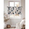 thumbnail image 3 of Blue Florals Semi Sheer Curtains 54 Inch Length 2 Panels Set,Farmhouse Botanical Peonies Vintage Brown Leaves Sheer Kitchen Curtain Privacy Voile Window Curtain for Living Room Bedroom Curtains, 3 of 8