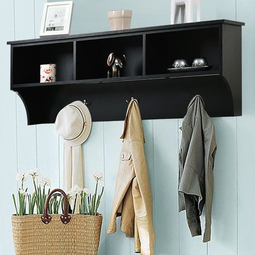 Costway Hanging Entryway Cubbie Storage Shelf Wall Mount Coat Rack w