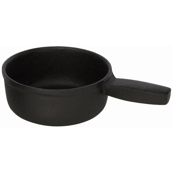 American Metalcraft CIFD Cast Iron Mini Fondue Pot with Handle, Black