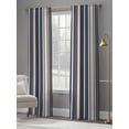 thumbnail image 4 of Colored Stripes Sheer Curtains 84 Inch Length 2 Panels Set, Blue Black White Brown Abstract Lines Voile Window Treatment Rod Pocket Curtains Sheers Drapes for Bedroom/Living Room/Kitchen 52"x84"x2, 4 of 7