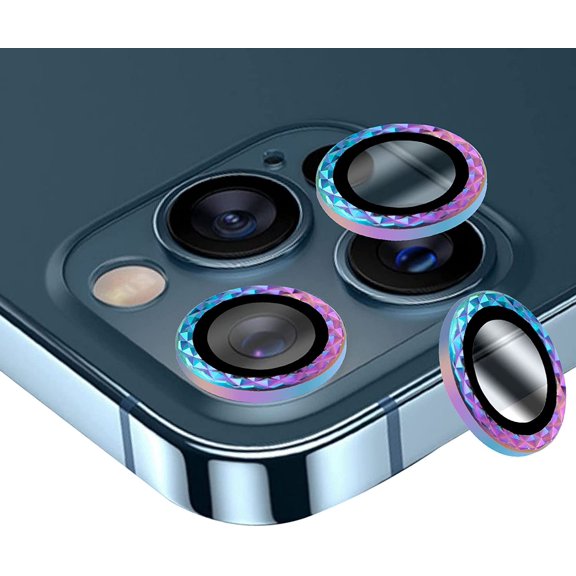 Bling Camera Lens Protector Bling Tempered Glass Protective Film for Women, 2Pack Suitable for iPhone 13 Pro/13 Pro Max Lens Protector 2023，MultiColoured