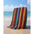 thumbnail image 4 of Mexico Stripes Beach Towels Oversized Super Absorbent, Colored Abstract Striped Orange Red Boho Lightweight Bath Towel Quick Dry Sets For Bathroom/Pool/Rv Camping/Beach Play/Gym Room/Picnic 23"x47", 4 of 8