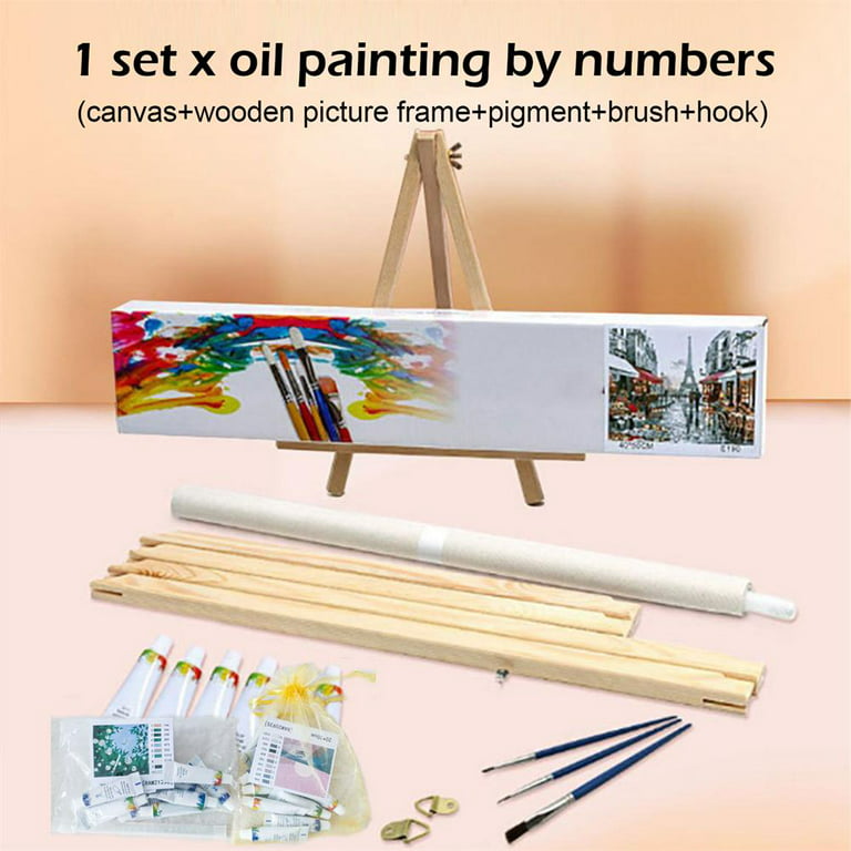 DIY Oil Painting Kit Paint By Numbers Acrylic For Adult Frameles[ Kids F7J7