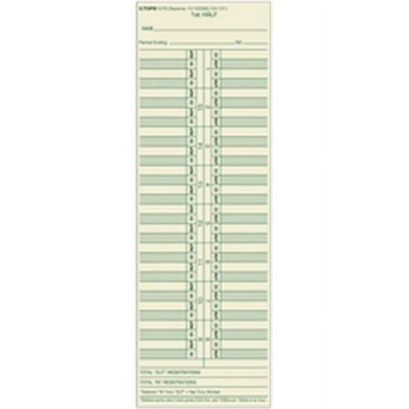 TOPS 1276 Time Card  semi-monthly  manila  green ink front  red back  500 CD per BX