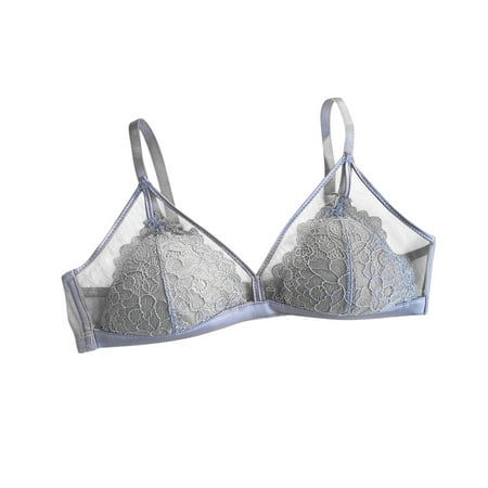 Everyday Bras Women Full-Coverage Bra Feature V-Neck Demi & Balconette Bra Style W-107 Hook and Eye Closure Full Figure Bras Blue L