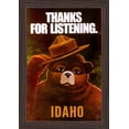 thumbnail image 1 of Idaho - Smokey Bear - Thanks for Listening - Vintage Artwork (12x18 Giclee Art Print, Gallery Framed, Espresso Wood), 1 of 1
