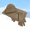 thumbnail image 2 of HNMKIU Cozy Winter Knit Scarf Hat Set For Women Men Unisex Soft Yarn Warm Weather Ensemble Accessories Khaki - One Size, 2 of 4