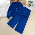 thumbnail image 5 of Children's Clothing Autumn New Medium And Large Children's Lapel Long Sleeve Shirt And Trousers Girls' Suit, 5 of 5
