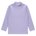 thumbnail image 3 of YONGHS Kids Boys Girls Long Sleeve Thermal Underwear Top Mock Neck Warm Base T-Shirt Undershirt Purple 3-4, 3 of 5
