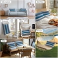 thumbnail image 6 of Coastal Style Outdoor Pillow Covers Set of 2 Retro Blue Grey Stripes Wood Grain Waterproof Throw Pillow Case Decorative Square Cushion Cover for Patio Couch Garden Balcony, 20"x12", 6 of 9