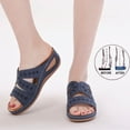 thumbnail image 7 of CHICVOMEY Floral Cut-Out Wedge Sandals for Women Arch Support Slip-On Sandals Comfort Summer Casual Shoes Open Toe Sandals Lightweight Cushioning, 7 of 7
