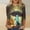 Multicolor halloween print top women a4, variant on thefmos Women's Halloween Print Pullover Top Casual Round Neck 3/4 Sleeve Festive Blouse Fashion Spooky Season Fall Outfit, Multicolor 4XL