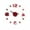 Red, variant on 3D DIY Roman Number Acrylic Mirror Wall Sticker Clock, 40cm Diameter Silent Movement, Removable Non-Fading, DIY Size Shape, Fits Most Smooth Surfaces for Home Decor