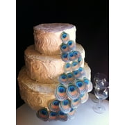 Edible Peacock Feathers - Set of 24 Assorted- Cake Decorations, Cupcake Topper