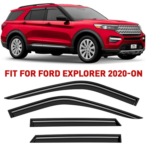Voron Glass Tape-on Extra Durable Rain Guards for Ford Explorer 2020-2026, Window Deflectors, Vent Window Visors, 4 Pieces - 120217