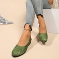 thumbnail image 6 of Xiaoxatg Women's Casual Shoes for Daily Wear Sleek Satin Design Closed Toe Comfortable Heels Ideal for Every Season and Fashion Style 7 Green, 6 of 9