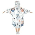 thumbnail image 2 of Wearable Blanket with Sleeves and Pocket Oversized Hooded Sweatshirt 3-14 YR Carton Owls L, 2 of 7