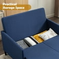 thumbnail image 4 of BIGSYY 3-in-1 Convertible Sleeper Loveseat Sofa with Pullout Bed & Storage, Modern Compact Design for Adults, Blue, 4 of 7