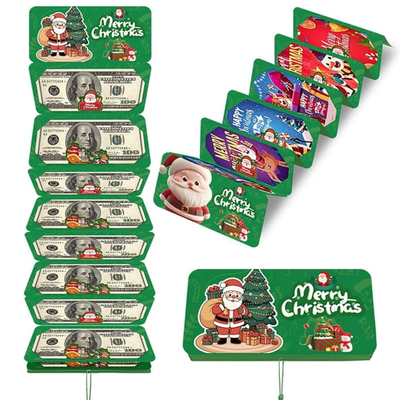 Christmas Cash Gift Envelopes 5 Slots, Creative Money Holder with Layered Surprise Design for Cash, Cards