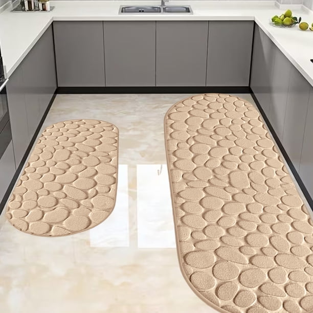 Set de esterillas de baño de espuma viscoelástica, alfombras antideslizantes súper absorbentes para ducha y bañera