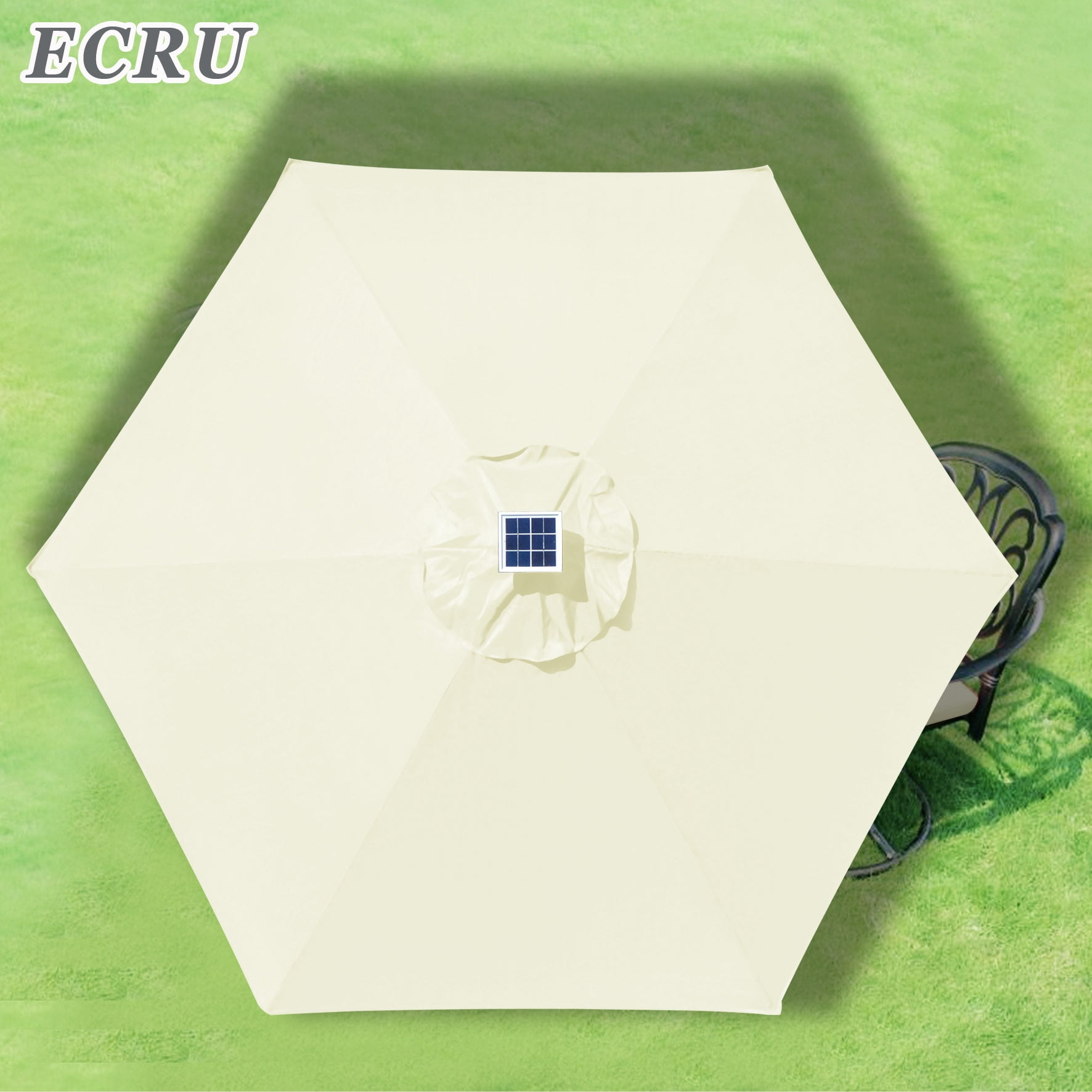Strong Camel 7.5ft Patio Umbrella LED Lighted Tilt Aluminum Garden Market Balcony Outdoor Sunshade