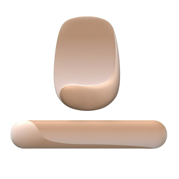 Ergonomic Mouse Pad Set of 2 with Wrist Rest,Non-Slip PU Base for Pain Relief, Computer, Laptop, Office & Home, Brown