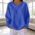 thumbnail image 4 of Qingpeng Womens Lightweight Tops Solid Color Pullover Loose Crew Neck Long Sleeve Workout Sports Casual Tee Shirts, 4 of 6