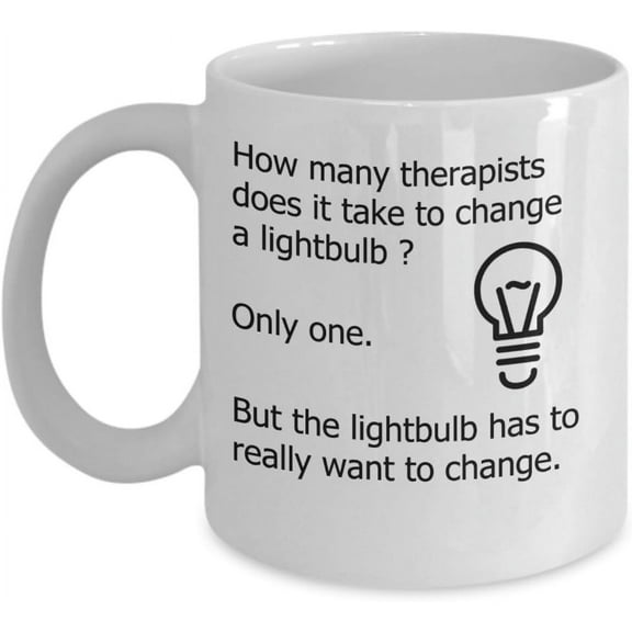 Emily gift Therapist Mugs - How Many Therapists Does It Take To Change A Lightbulb - Funny Therapy Gifts