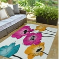 thumbnail image 3 of Simply Daisy 3' x 5' Pink Popping Poppies Spring Chenille Indoor/Outdoor Rug, 3 of 4