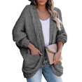 thumbnail image 1 of Knit sweater Casual sweater jacket with twisted knit sleeves, 1 of 4