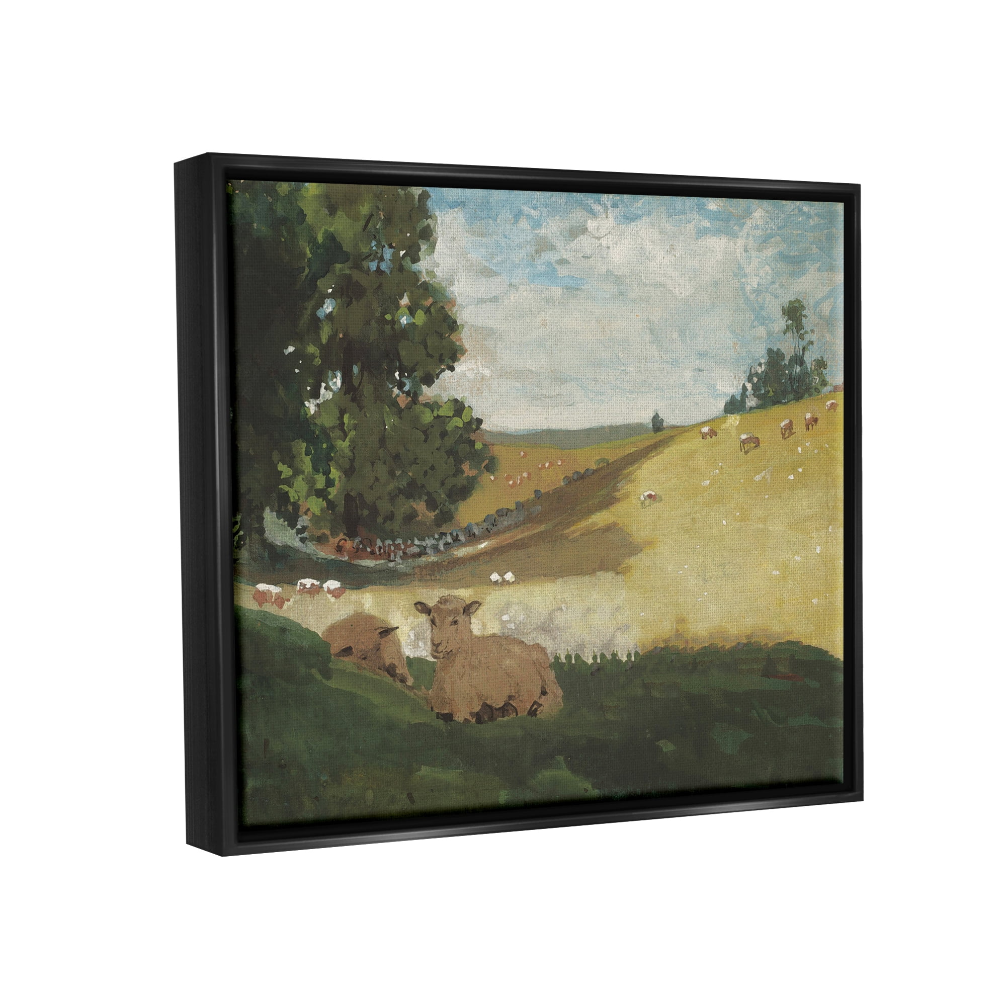 Stupell Warm Afternoon Winslow Homer Classic Landscape Painting Black Floater Framed Art Print Wall Art