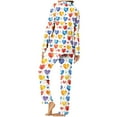 thumbnail image 5 of miqiqism 2 Pcs Womens Pajamas Valentines Soft Sets Long Sleeve Button Down Tshirts Haigh Waisted Trousers Cute Heart Basic Tees Tops Lady Sleepwear Loungewear,06_Multicolor,Large, 5 of 5