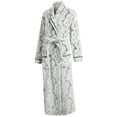 thumbnail image 2 of Richie House Women's Long Robe Plush Soft Warm Fleece Elegant Lounger Collar Style Bathrobe Housecoat Sleepwear for Ladies RHW2881, 2 of 3