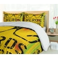 thumbnail image 5 of Ambesonne Retro Duvet Cover Set, Nerds at Work Grungy, 2-Calking, Yellow Black Green, 5 of 7