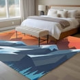 thumbnail image 5 of 5x8 Washable Area Rug, Abstract Mountain Non-Slip Large Rectangle Rug for Living Room Dining Room, Blue Navy Forest Tree Sunset Modern Indoor Floor Mat for Home Decor, 5 of 9