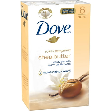 Dove Shea Butter Beauty Bars Soap, 6 count - Walmart.com