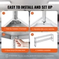 thumbnail image 4 of VEVOR Double Overshelf, Double Tier Stainless Steel Overshelf, 12 x 72 Inch Double Deck Overshelf, Height Adjustable Overshelf Prep Work Table for Kitchen, Restaurant and Workshop, 4 of 9