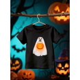 thumbnail image 1 of Boys' Halloween Graphic T-Shirt - Cute Ghost Dog with Pumpkin Print, Soft Cotton Round Neck Short Sleeve Tee, Perfect for Casual Wear & Holiday Gifts, Halloween, Knit, 1 of 6