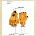thumbnail image 5 of MJMOTO Vintage Leather Motorcycle Gloves Half Finger Touchscreen Off Road Riding Gloves with Hard Shell Protection Breathable Motorcyclist Gloves, 5 of 7