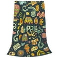 thumbnail image 2 of Bingfone Colorful Hippie Print Flannel Fleece Blanket Throw Blanket For Bed,Sofa,Couch,Travel,Camping(50"X40"), 2 of 9