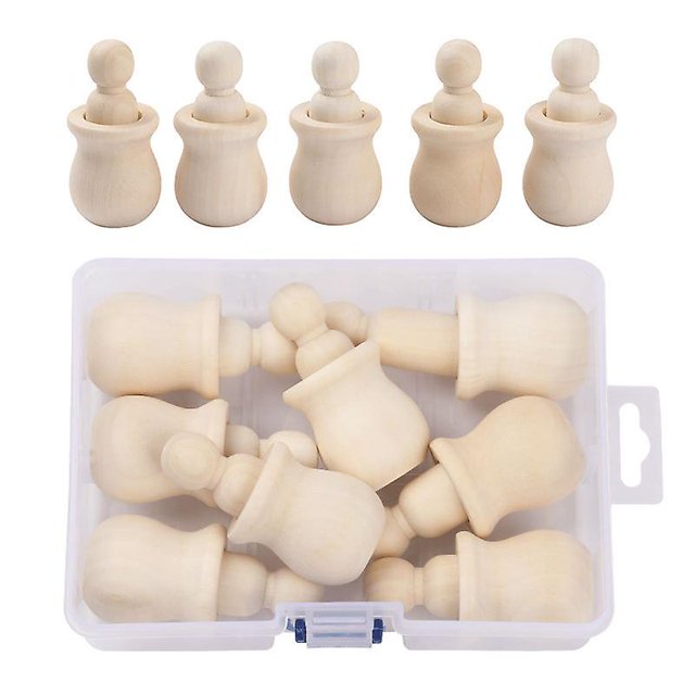 Conjunto de Combinación de Caja y Maceta de Madera CHAO con Figuras de Madera Pintadas a Mano para Niños