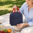thumbnail image 6 of Insulated Lunch Bag | Reusable Tote Bag Thermal Bag for Cold and Hot for Work School, Navy Blue Lunch Bag for Men Women, 6 of 6