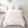 thumbnail image 2 of Homewish Kawaii Bow Tie 7-Piece Bedding Comforter Set,Pink Ballet Shoe King Bedding Sets,Rustic Flower Floral Bed Sheets For Girl Kids,Breathable Home Decor Reversible, 2 of 8