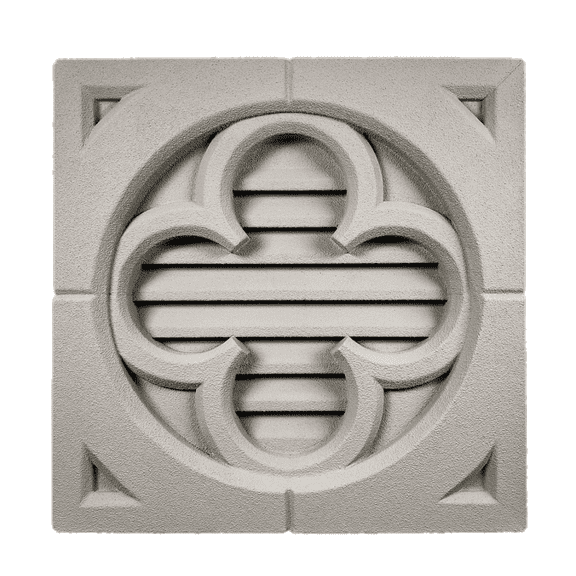 SnapTight Attic Gable Vent, Clover Style, Polyurea-Coated EPS Foam, Weather-Resistant, Divine White, 17.5 in x 17.5 in x 3 in, 1 pack